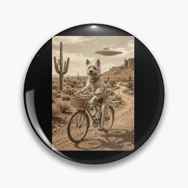 Item preview, Cairn Terrier Riding Bike Wild West Western UFO Dog Lover designed and sold by dian-rody-crest.