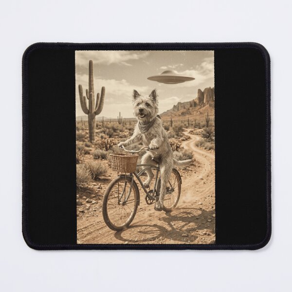 Item preview, Cairn Terrier Riding Bike Wild West Western UFO Dog Lover designed and sold by dian-rody-crest.