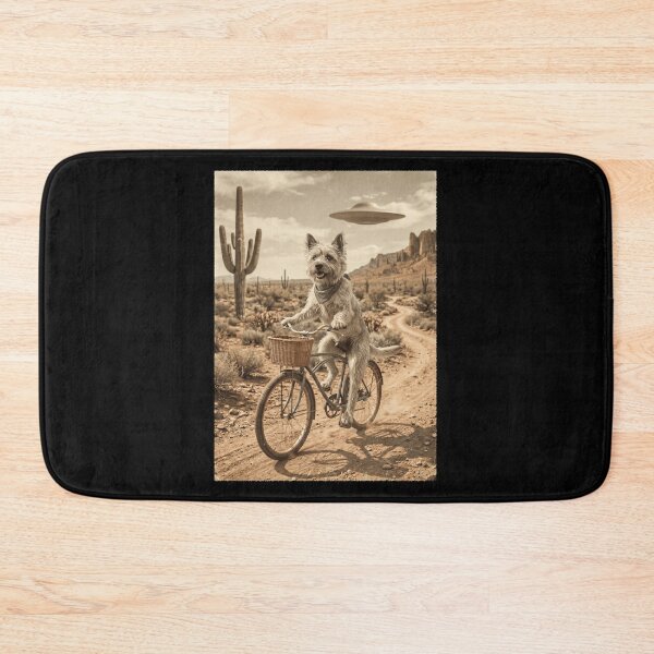 Item preview, Cairn Terrier Riding Bike Wild West Western UFO Dog Lover designed and sold by dian-rody-crest.