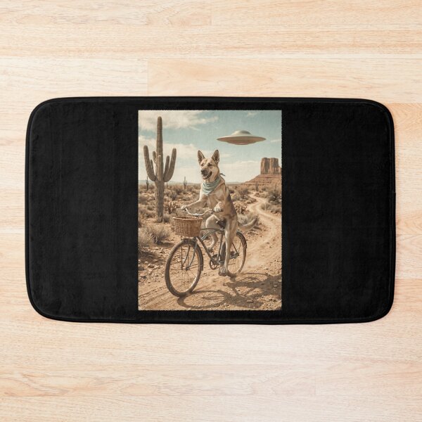 Item preview, Canaan Dog Riding Bike Wild West Western UFO Dog Lover designed and sold by dian-rody-crest.