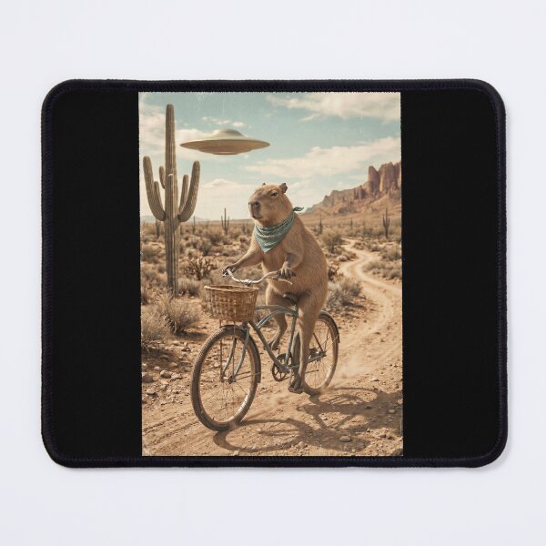 Item preview, Capybara Riding Bike Wild West Western UFO Animal Lover designed and sold by dian-rody-crest.