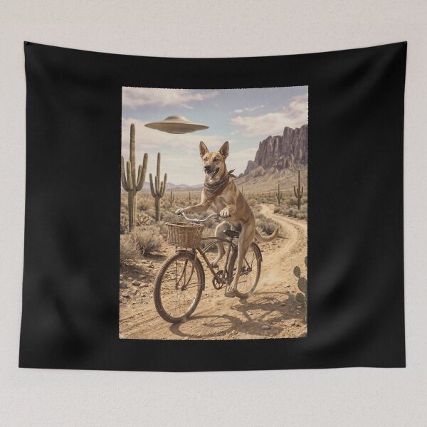Item preview, Carolina Dog Riding Bike Wild West Western UFO Dog Lover designed and sold by dian-rody-crest.