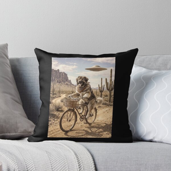 Item preview, Caucasian Shepherd Dog Riding Bike Wild West Western UFO Dog Lover designed and sold by dian-rody-crest.