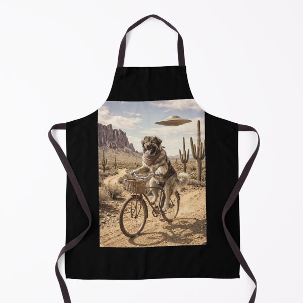 Item preview, Caucasian Shepherd Dog Riding Bike Wild West Western UFO Dog Lover designed and sold by dian-rody-crest.