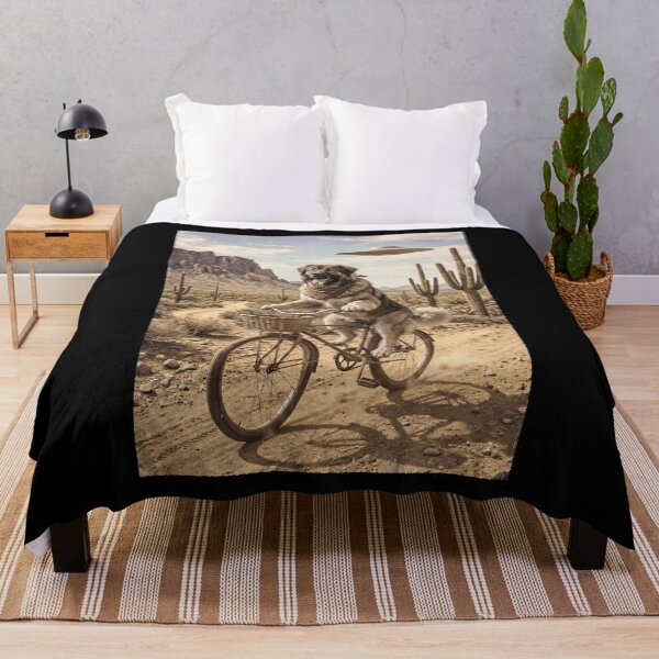 Item preview, Caucasian Shepherd Dog Riding Bike Wild West Western UFO Dog Lover designed and sold by dian-rody-crest.