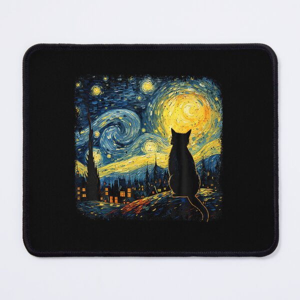 Item preview, Starry Night Cat Van Gogh Inspired Cat Lover designed and sold by MOHAMED AKKAR.
