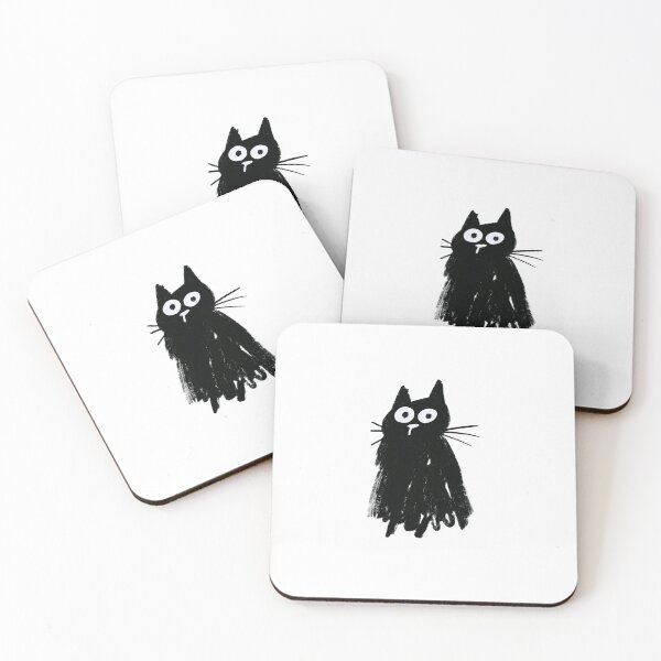 Item preview, Black Cat Whiskers – Funny Hand-Drawn Gothic Cat designed and sold by Ramona-Gliga.