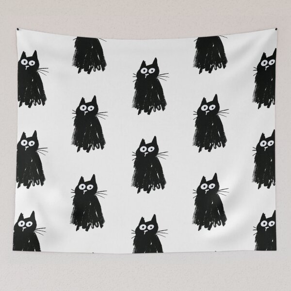 Item preview, Black Cat Whiskers – Funny Hand-Drawn Gothic Cat designed and sold by Ramona-Gliga.