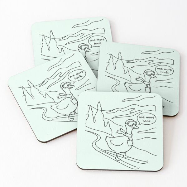 Item preview, Study of a Goose Attempting Winter Sports - Funny Skiing Goose Line Art designed and sold by Syrupulse.