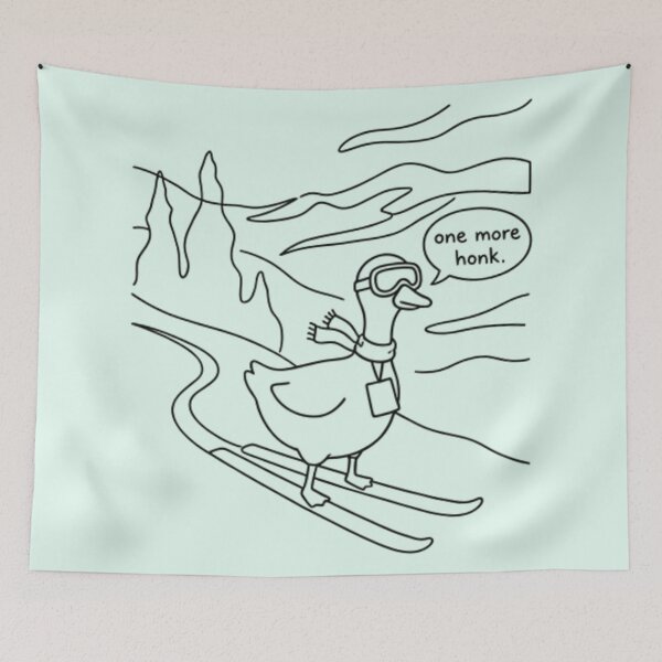 Item preview, Study of a Goose Attempting Winter Sports - Funny Skiing Goose Line Art designed and sold by Syrupulse.