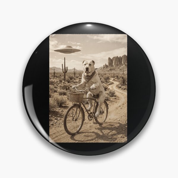 Item preview, Central Asian Shepherd Dog Riding Bike Wild West Western UFO Dog Lover designed and sold by dian-rody-crest.