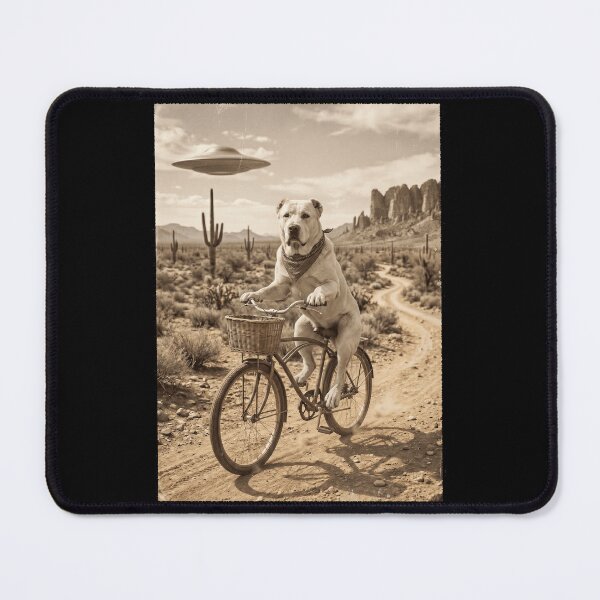 Item preview, Central Asian Shepherd Dog Riding Bike Wild West Western UFO Dog Lover designed and sold by dian-rody-crest.
