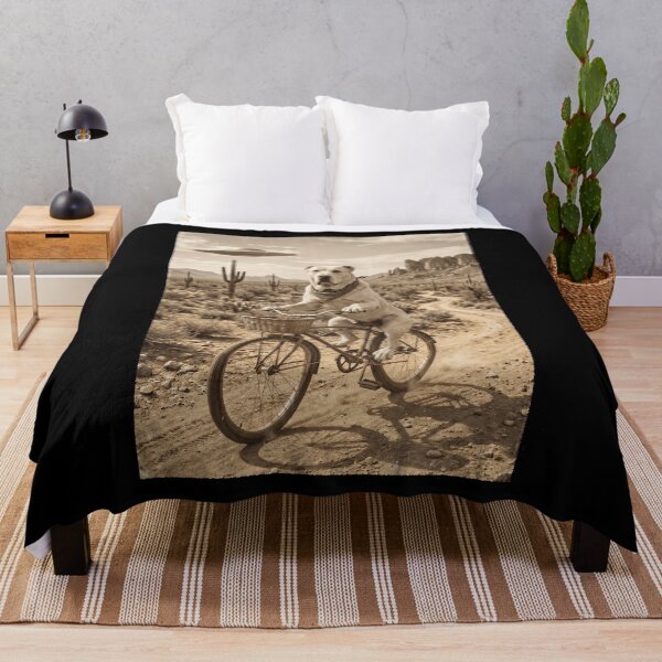 Item preview, Central Asian Shepherd Dog Riding Bike Wild West Western UFO Dog Lover designed and sold by dian-rody-crest.