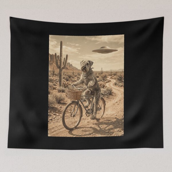 Item preview, Cesky Terrier Riding Bike Wild West Western UFO Dog Lover designed and sold by dian-rody-crest.