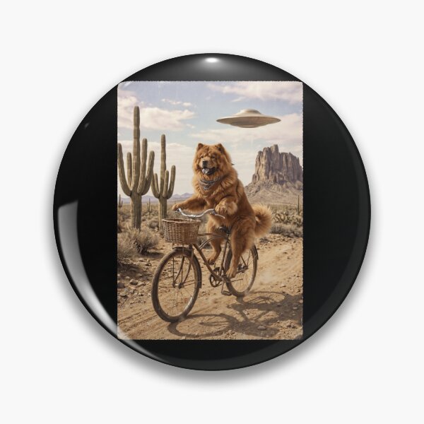 Item preview, Chow Chow Riding Bike Wild West Western UFO Dog Lover designed and sold by dian-rody-crest.