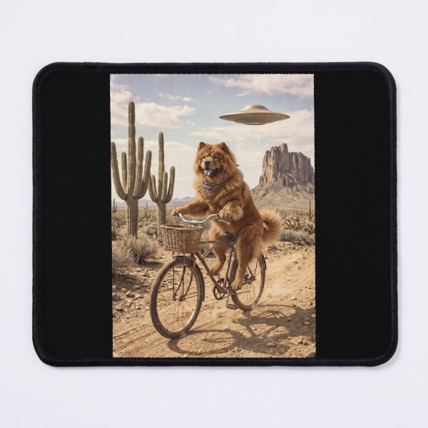 Item preview, Chow Chow Riding Bike Wild West Western UFO Dog Lover designed and sold by dian-rody-crest.