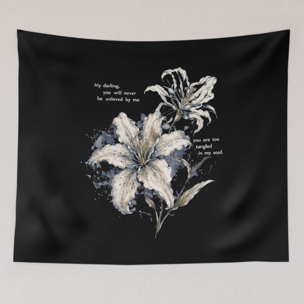 Item preview, My Darling Lily Gothic Floral Quote Graphic T-Shirt designed and sold by TropikaArts.