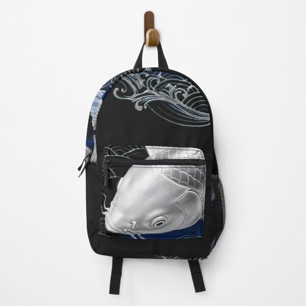Item preview, Platinum Silver Koi Fish Japanese Wave Art designed and sold by Surviving Monday Club.