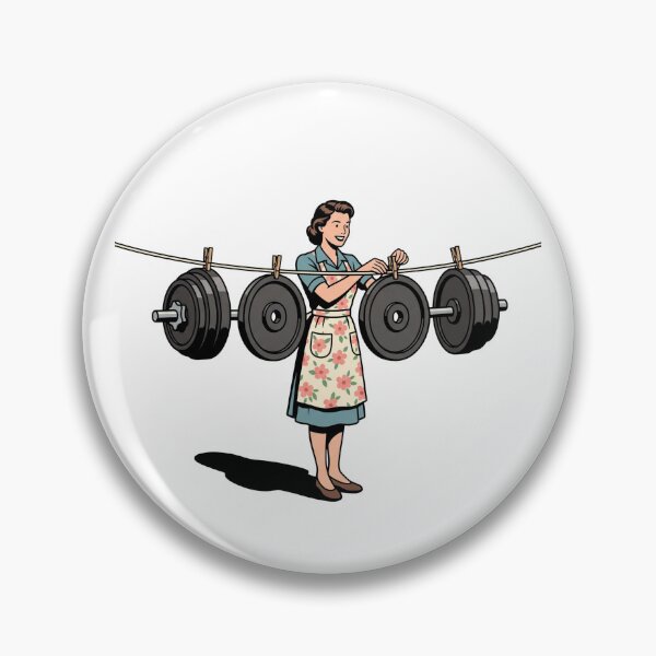 Item preview, Vintage Housewife Hanging Heavy Barbell Weights On Clothesline designed and sold by Rare By Hero.