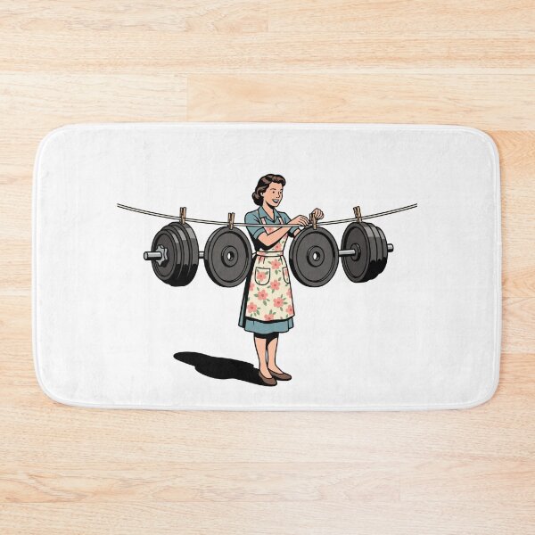 Item preview, Vintage Housewife Hanging Heavy Barbell Weights On Clothesline designed and sold by Rare By Hero.