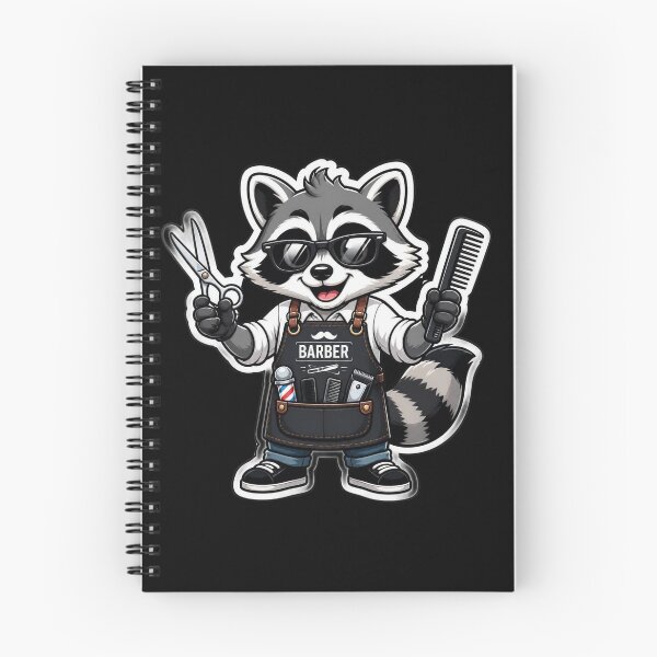 Item preview, Pegatina de mapache barbero adorable - Divertido diseño de tijeras de peluquero con mapache de dibujos animados designed and sold by Barber MD Culture.