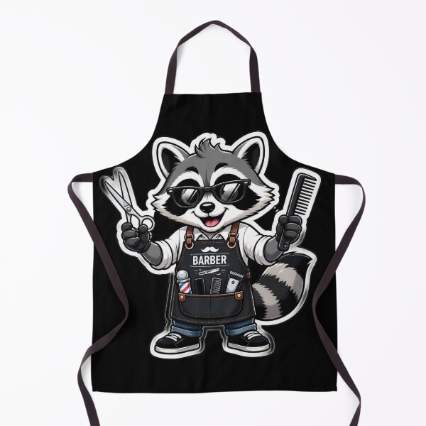 Item preview, Cute Raccoon Barber Sticker - Funny Cartoon Racoon Hairdresser Scissors Design designed and sold by Barber MD Culture.