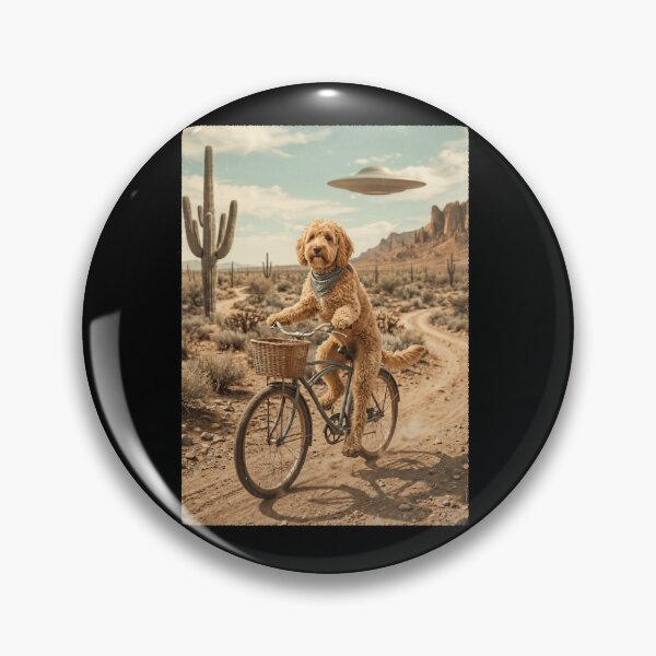 Artikelvorschau, Cockapoo fährt Fahrrad Wilder Westen Western UFO Hundeliebhaber entworfen und verkauft von dian-rody-crest.
