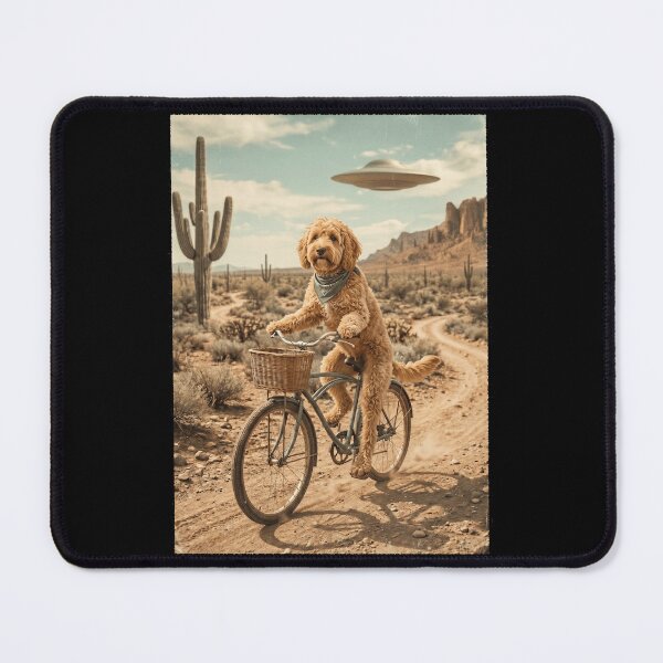 Item preview, Cockapoo Riding Bike Wild West Western UFO Dog Lover designed and sold by dian-rody-crest.
