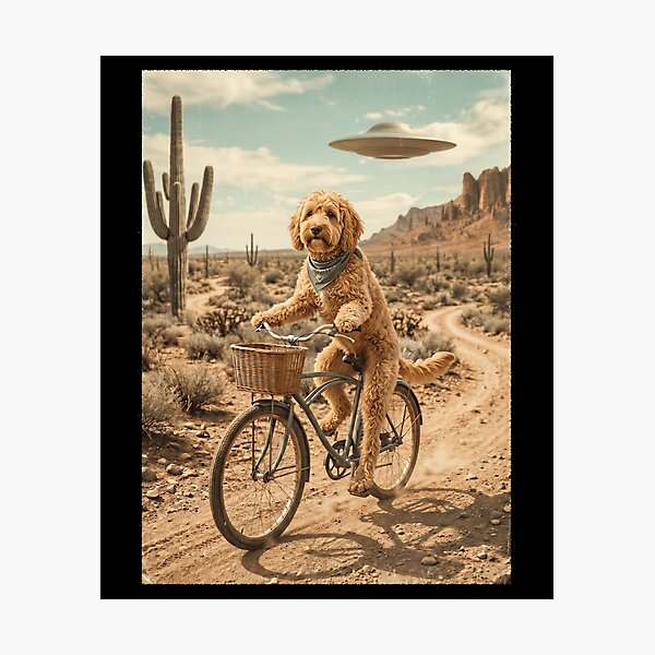 Item preview, Cockapoo Riding Bike Wild West Western UFO Dog Lover designed and sold by dian-rody-crest.