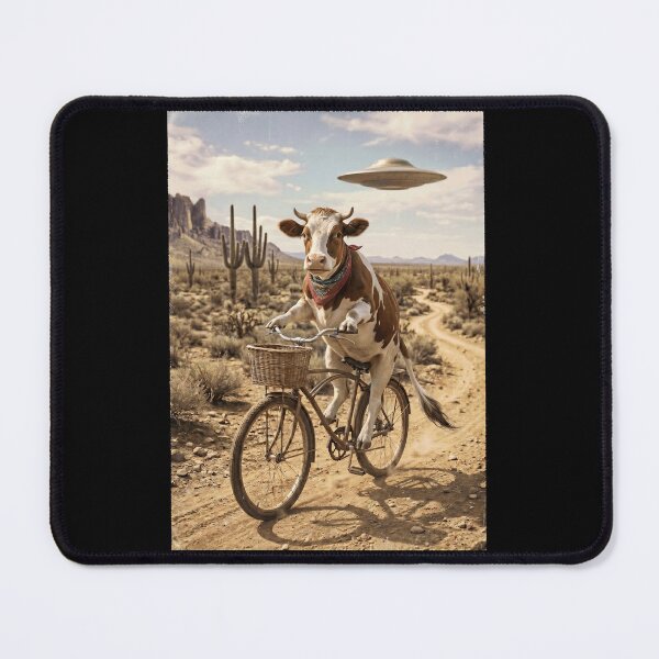 Item preview, Cow Riding Bike Wild West Western UFO Animal Lover designed and sold by dian-rody-crest.