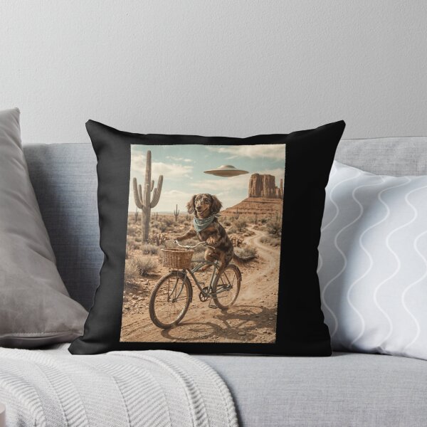 Item preview, Dachshund Riding Bike Wild West Western UFO Dog Lover designed and sold by dian-rody-crest.