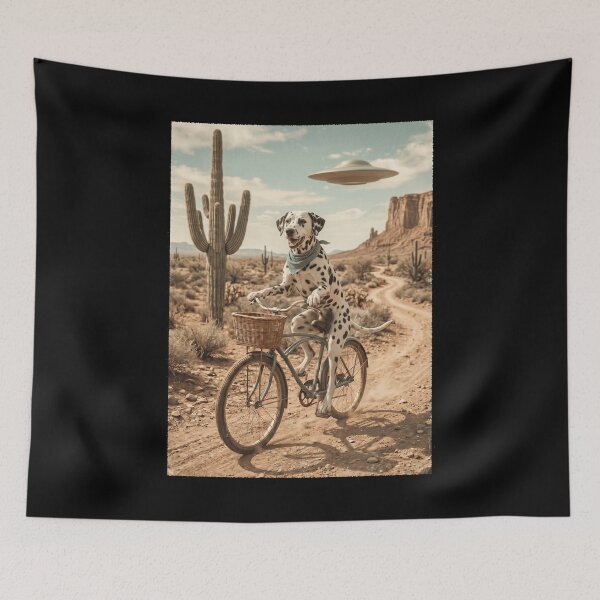 Item preview, Dalmatian Riding Bike Wild West Western UFO Dog Lover designed and sold by dian-rody-crest.
