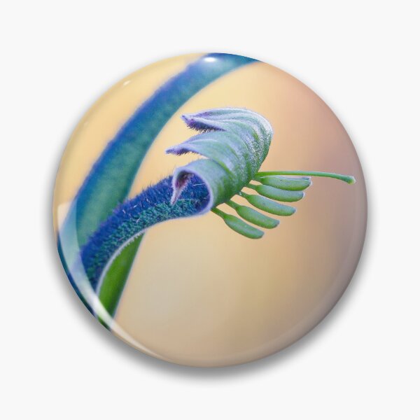 Item preview, Blue Masquerade Kangaroo Paw Macro – Fine Art Canvas Print designed and sold by MinzMarchStudio.
