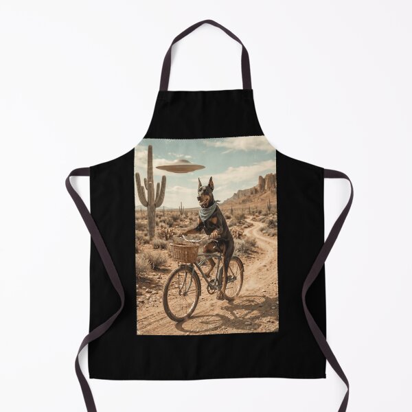 Item preview, Doberman Pinscher Riding Bike Wild West Western UFO Dog Lover designed and sold by dian-rody-crest.