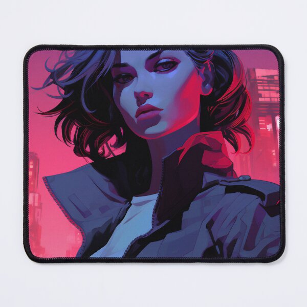 Item preview, Dark Haired Woman in Neon City designed and sold by DavideXyz.
