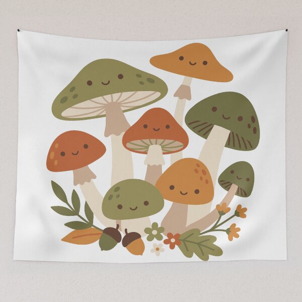 Item preview, Cute Cottagecore Mushroom Cluster designed and sold by SithCreation.