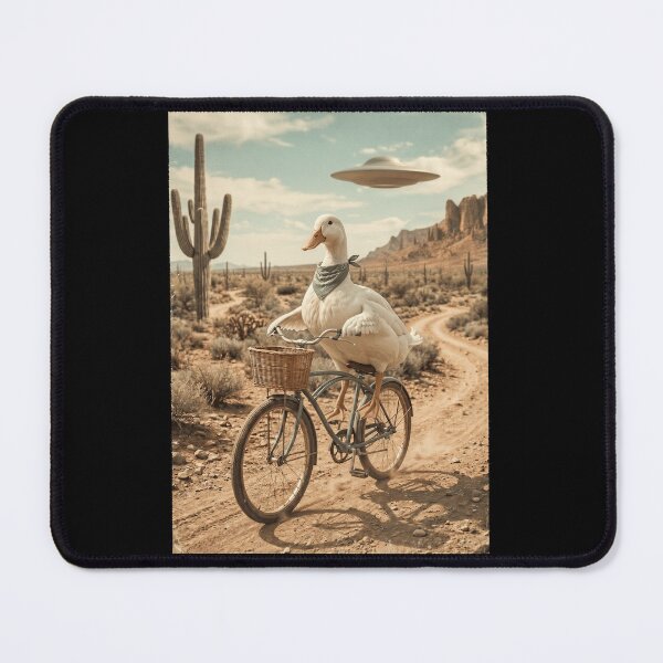 Item preview, Duck Riding Bike Wild West Western UFO Animal Lover designed and sold by dian-rody-crest.