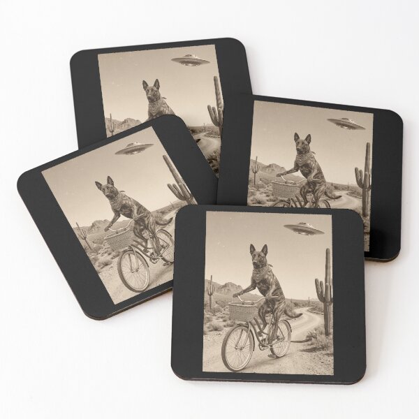 Item preview, Dutch Shepherd Riding Bike Wild West Western UFO Dog Lover designed and sold by dian-rody-crest.