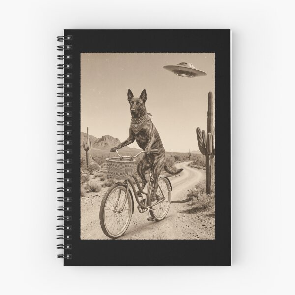 Item preview, Dutch Shepherd Riding Bike Wild West Western UFO Dog Lover designed and sold by dian-rody-crest.