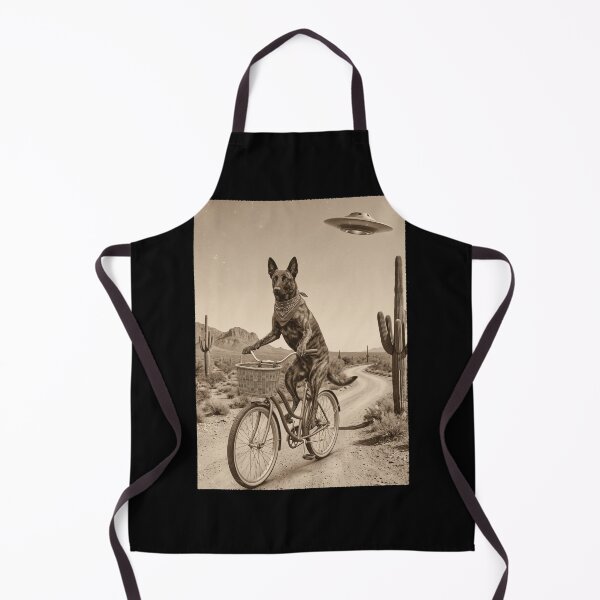 Item preview, Dutch Shepherd Riding Bike Wild West Western UFO Dog Lover designed and sold by dian-rody-crest.