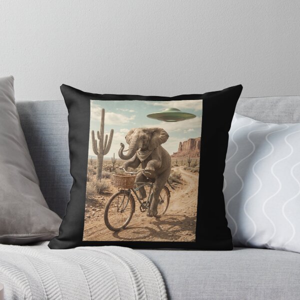 Item preview, Elephant Riding Bike Wild West Western UFO Animal Lover designed and sold by dian-rody-crest.