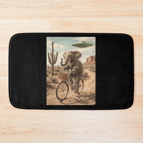 Item preview, Elephant Riding Bike Wild West Western UFO Animal Lover designed and sold by dian-rody-crest.