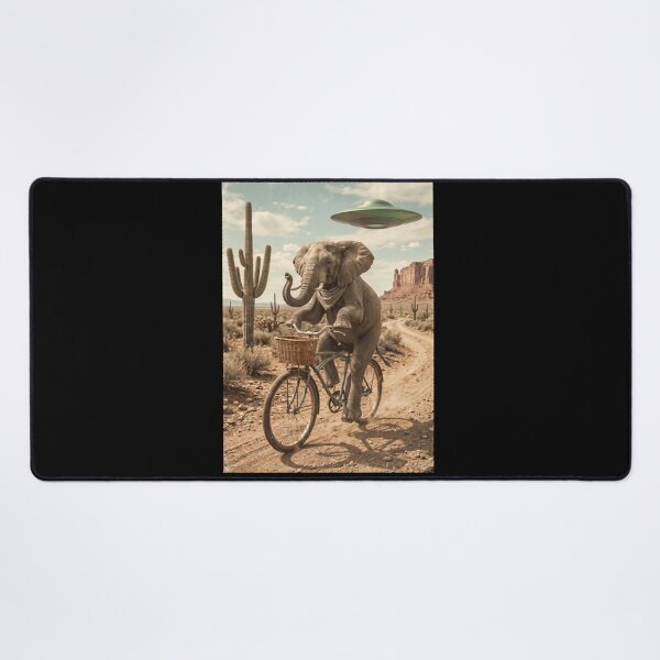 Item preview, Elephant Riding Bike Wild West Western UFO Animal Lover designed and sold by dian-rody-crest.