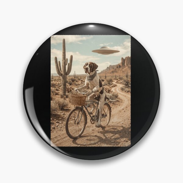 Item preview, English Pointer Riding Bike Wild West Western UFO Dog Lover designed and sold by dian-rody-crest.