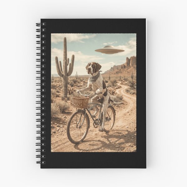 Item preview, English Pointer Riding Bike Wild West Western UFO Dog Lover designed and sold by dian-rody-crest.