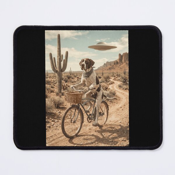 Item preview, English Pointer Riding Bike Wild West Western UFO Dog Lover designed and sold by dian-rody-crest.
