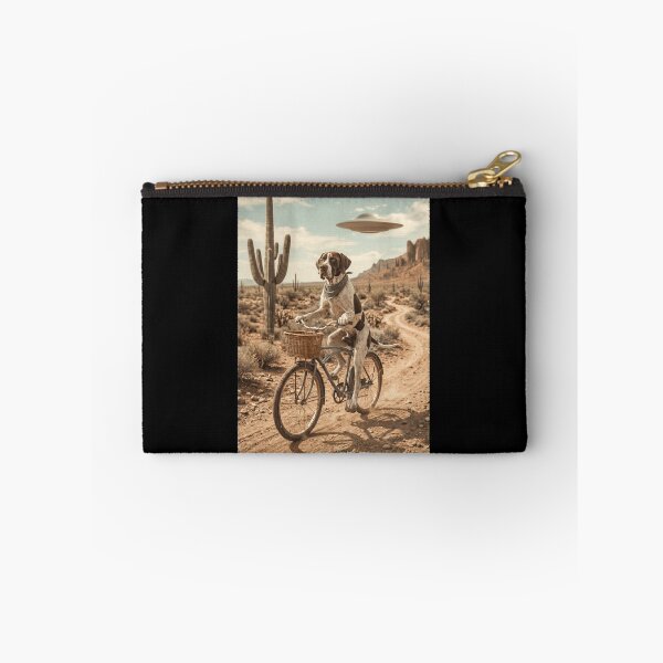 Item preview, English Pointer Riding Bike Wild West Western UFO Dog Lover designed and sold by dian-rody-crest.