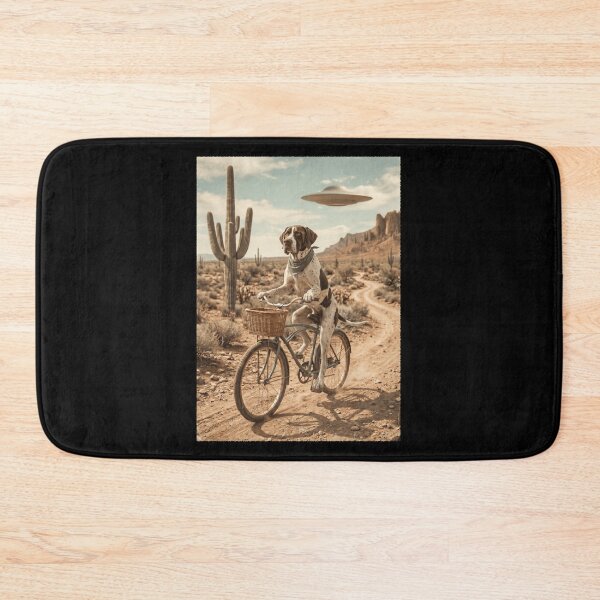 Item preview, English Pointer Riding Bike Wild West Western UFO Dog Lover designed and sold by dian-rody-crest.