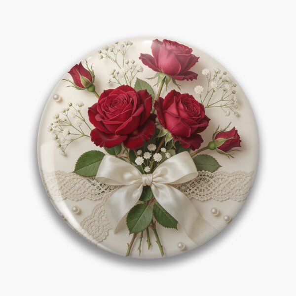 Artikelvorschau, Elegante rote Rosen mit Spitze und Schleife entworfen und verkauft von CooksCreators.