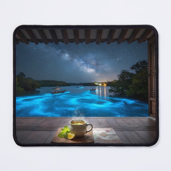 Item preview, Hanok Window to the World: Puerto Rico Mosquito Bay Bioluminescence & Milky Way | Fine Art Print designed and sold by SOOstudio73.